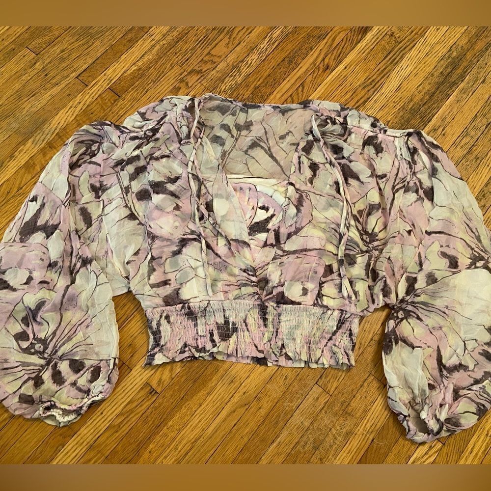 Anthropologie long sleeve sheer blouse NWT